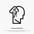 Depression, Grief, Human, Melancholy, Sad Line Icon Vector