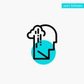 Depression, Grief, Human, Melancholy, Sad turquoise highlight circle point Vector icon