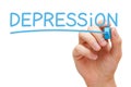 Depression Handwritten With Blue Marker Royalty Free Stock Photo