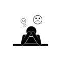 depression icon. Illustration of psychological disorder of people icon. Premium quality graphic design. Signs and symbols icon for