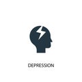 Depression icon. Simple element