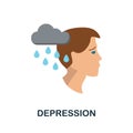 Depression icon. Simple element from personality collection. Creative Depression icon for web design, templates, infographics and Royalty Free Stock Photo