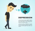 Depression infographic concept. Vector flat