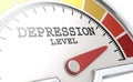 Depression level measuring scale with color indicator Royalty Free Stock Photo