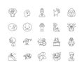 Depression line icons, signs, vector set, outline illustration concept