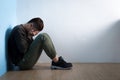 Depression man sit on floor Royalty Free Stock Photo