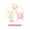 Depression red gradient concept icon Royalty Free Stock Photo