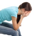 Depression teen girl cried Royalty Free Stock Photo