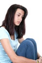 Depression teen girl cried lonely Royalty Free Stock Photo