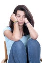 Depression teen girl cried lonely isolated Royalty Free Stock Photo