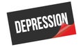 DEPRESSION text on black red sticker stamp