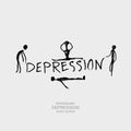 Depression vector logo. Mental health.