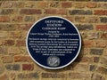 Blue Plaque Marking Deptford Station Carriage Ramp, London, United Kingdom