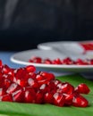 Depth of field photo of pomegranate fruits