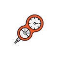 Depth gauge, diving, measurement, soundings line colored icon. Signs, symbols can be used for web, logo, mobile app, UI, UX Royalty Free Stock Photo