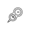 depth gauge, diving, measurement, soundings line icon on white background
