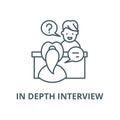 In depth interview vector line icon, linear concept, outline sign, symbol