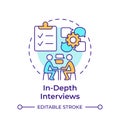 In-depth interviews multi color concept icon