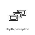 Depth perception icon. Trendy modern flat linear vector Depth pe