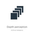 Depth perception icon vector. Trendy flat depth perception icon from augmented reality collection isolated on white background.