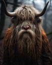Fractal Forest: The Majestic Yak Haggis - A Spirited Bull with L