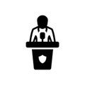 Black solid icon for Deputy, speaker and delegate