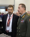 Deputy Ministers of the Interior of Russia Sergey Gerasimov and Viktor Zolotov at the international exhibition `Interpolitex`