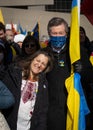 Deputy PM and Finance Minister Chrystia Freeland and Toronto Mayor John Tory at Stand With Ukraine rally