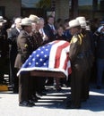 Rince George`s County Deputy Sheriffs carry casket for a fellow deputy who was killed in the line of duty Royalty Free Stock Photo