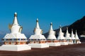 Pagoda at Meili Snow Mountain Nature Reserve. a famous landscape in Deqin, Yunnan, China. Royalty Free Stock Photo