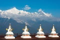 Pagoda at Meili Snow Mountain Nature Reserve. a famous landscape in Deqin, Yunnan, China. Royalty Free Stock Photo