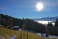 The Hongar mountain in autumn in the fog, Voecklabruck, Austria, Europe