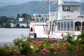 Steamboat Gisela with castle Ort in the background