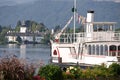 The steamboat Gisela on Traunsee with Ort castle in the background