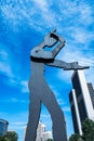 Der Hammering Man sculpture in Frankfurt am Main, Germany