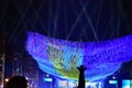 Der Rufer statue in front of art exhibition in the evening for 30 year fall of the Berlin Wall Germany