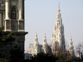 The tower of the town hall in Vienna, Austria Royalty Free Stock Photo