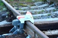 Derail device on railroad line