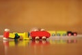 Derailed toy train Royalty Free Stock Photo