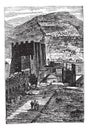 Derbent in Dagestan, Russian Federation, vintage engraving