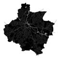 Derby, England, Black and White high resolution map