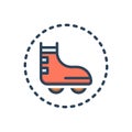 Color illustration icon for Derby, boot and roller