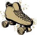 Derby Roller skates drawing Royalty Free Stock Photo