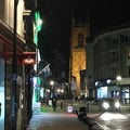 DERBY UNITED KINGDOM cathedral at night Royalty Free Stock Photo