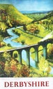 Visit Derbyshire , Old Fashioned Railway Advert 