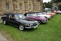 A line up of Classic Triumph Stag Motor Cars. Derbyshire, UK, September 1, 2023.