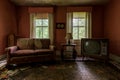 Derelict Antique Living Room & Television - Abandoned House - New York