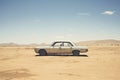 Derelict Automobile in a Desolate Desert.