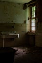 Derelict Bathroom + Vintage Sink - Abandoned Creedmoor State Hospital - New York Royalty Free Stock Photo