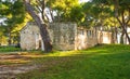 Derelict Beach Shower Block in Medulin, Croatia Royalty Free Stock Photo